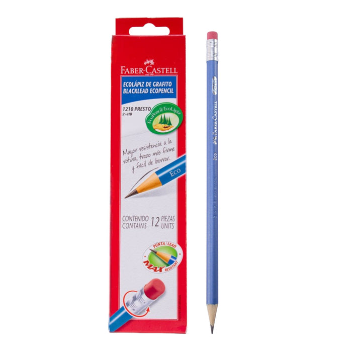 Faber Castell Lapiz Negro Con Borrador 12B X Unidad