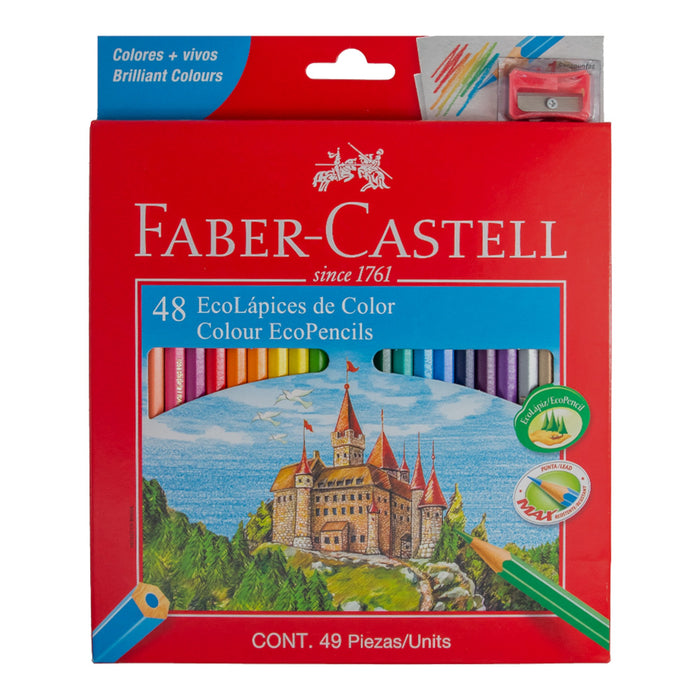 Colores Ecolápices Faber Castell Escolar X 48 Unidades + Tajador