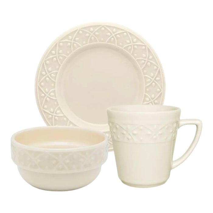 Set Para Postre Oxford Marfim X 3 Piezas