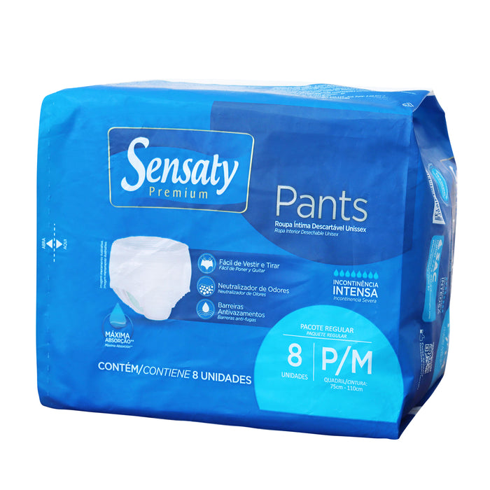 Pañal Para Adulto Sensaty Premium Pants Unisex Talla Pm X 8 Unidades
