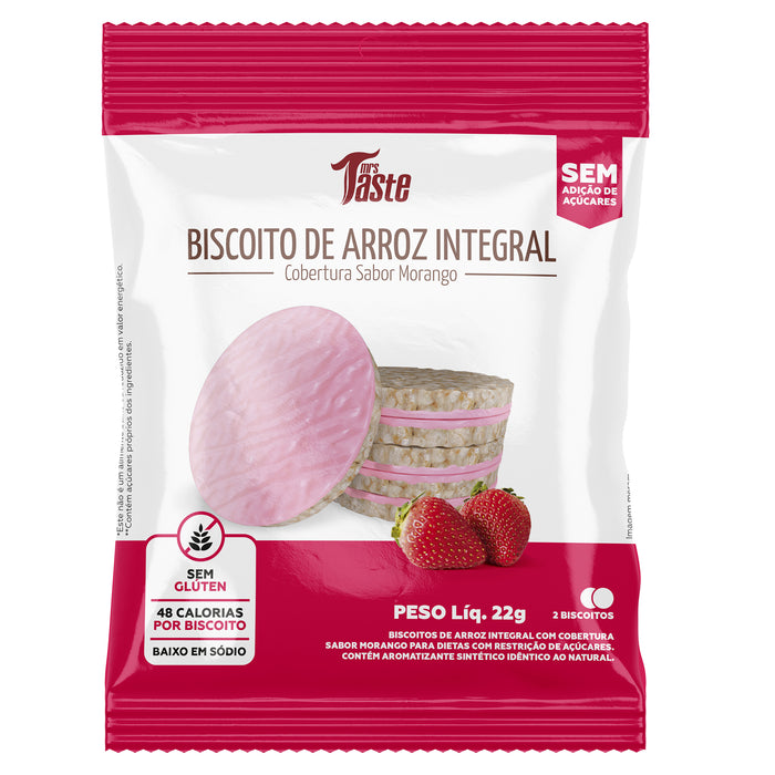 Mrs Taste Galleta Arroz Integral Sabor Morango X 22G