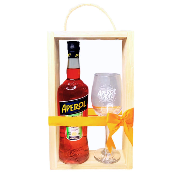 Pack Aperol Spritz 750Ml + Copa (Cuadro De Madera)