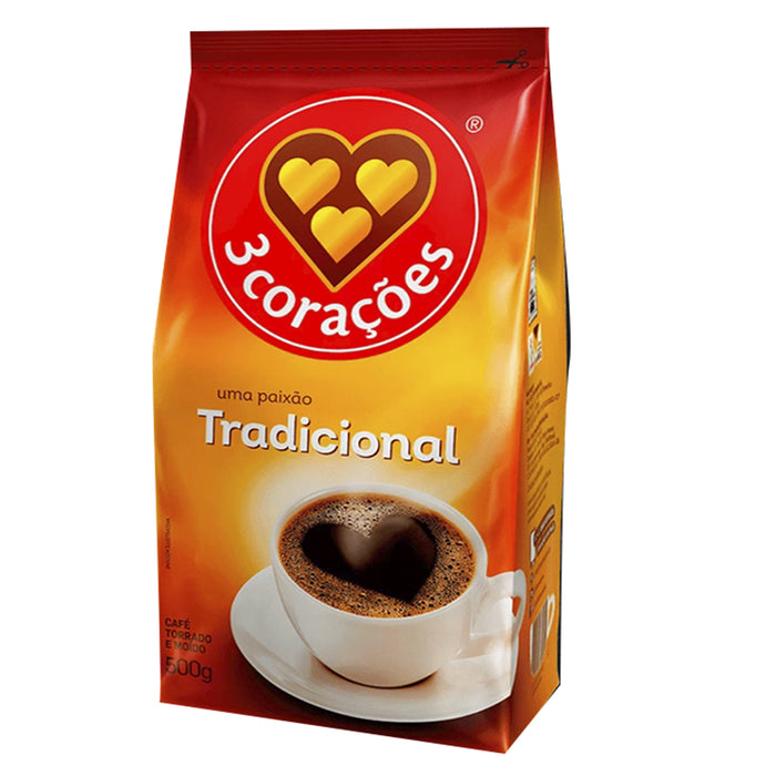 3 Corazones Cafe Tostado Molido Tradicional Paquete X 250G