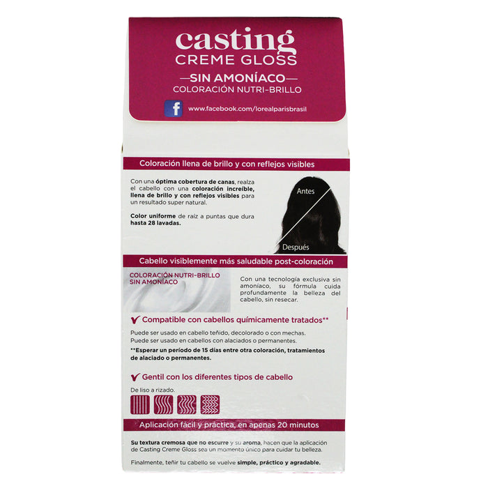 Loreal Casting Creme Gloss 200 Negro X Unidad