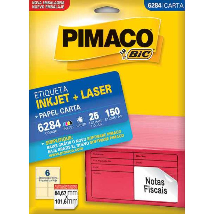 Etiquetas Adhesivas Pimaco Inkjet + Laser Carta 6284