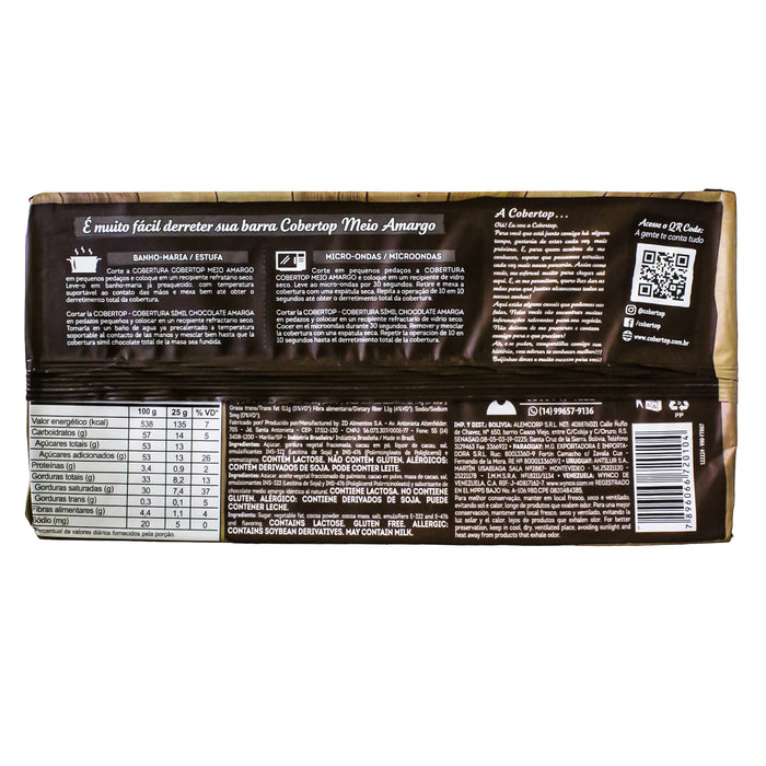 Cobertop Cobertura De Chocolate Medio Amargo X 1Kg