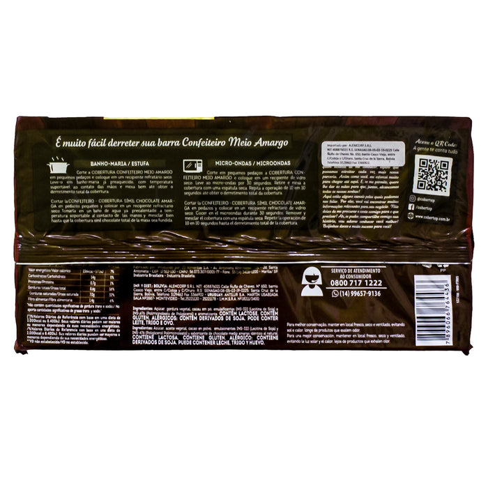 Cobertop Cobertura Confitada Chocolate Medio Amargo X 1Kg