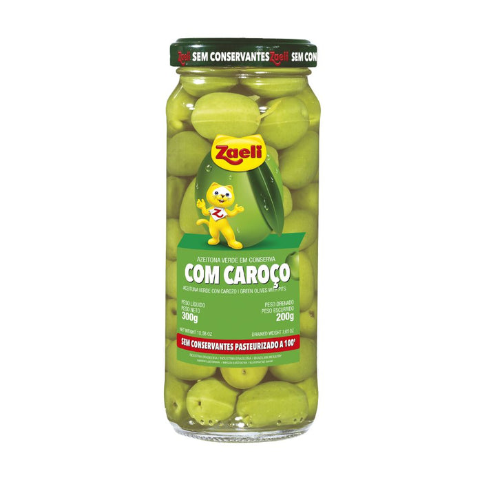 Aceituna Verde En Conserva Zaeli Con Carozo X 300G