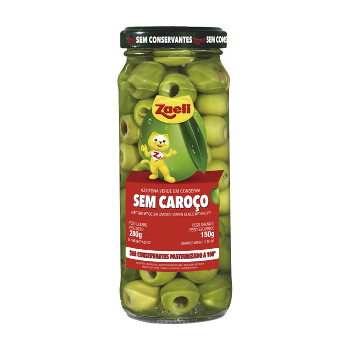 Aceituna Verde En Conserva Zaeli Sin Carozo X 280G