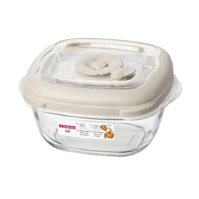 Recipiente Cuadrado Sanremo Plástico Beige 280Ml