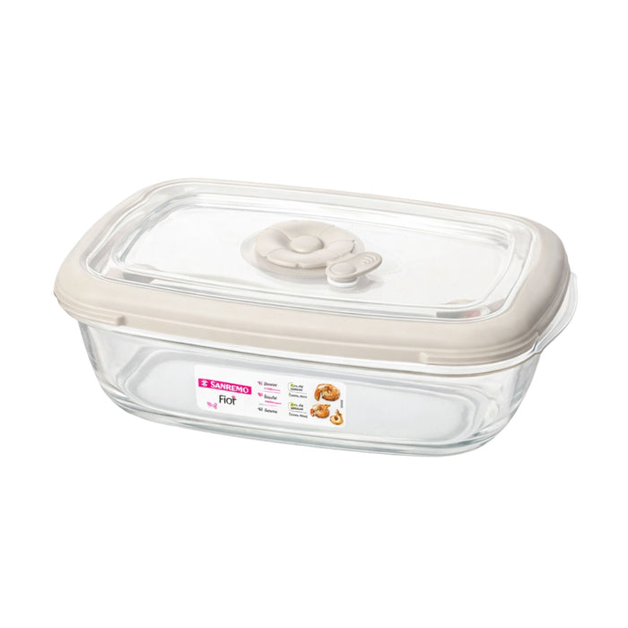 Recipiente Hérmetico Sanremo Rectangular Beige 1.26L