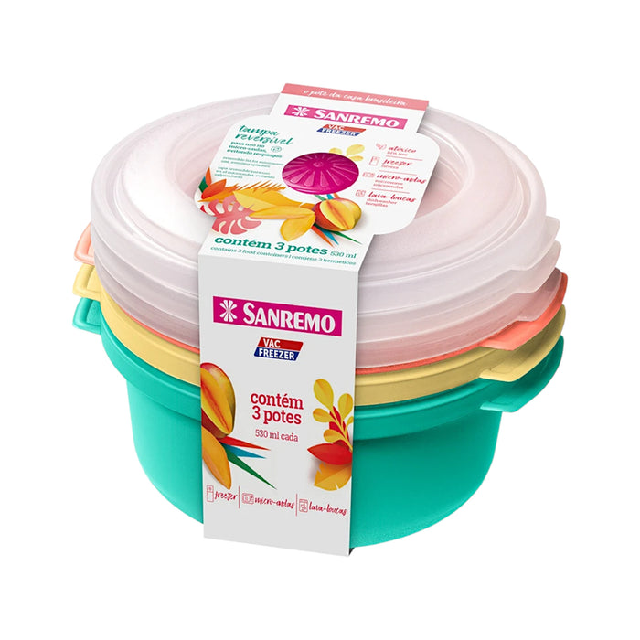 Sanremo Juego 3 Hermeticos Plastico