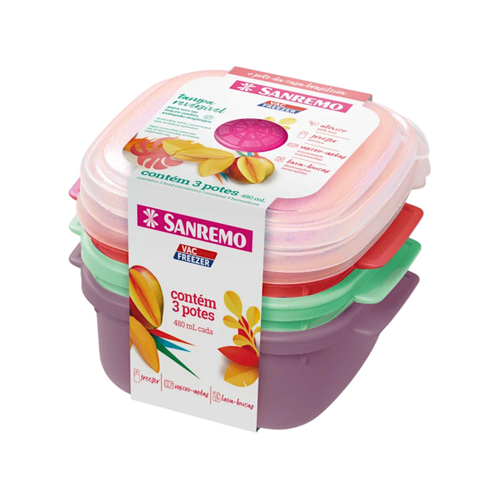 Sanremo Juego 3 Hermeticos Plastico