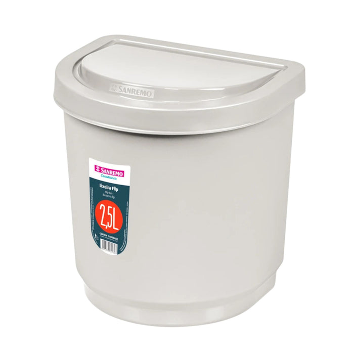 Basurero Plástico Sanremo Con Flip X 2.5L