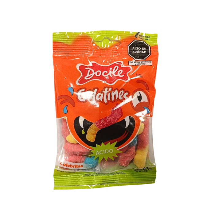 Gomitas Docile Gelatines Culebritas Ácidas X 80G