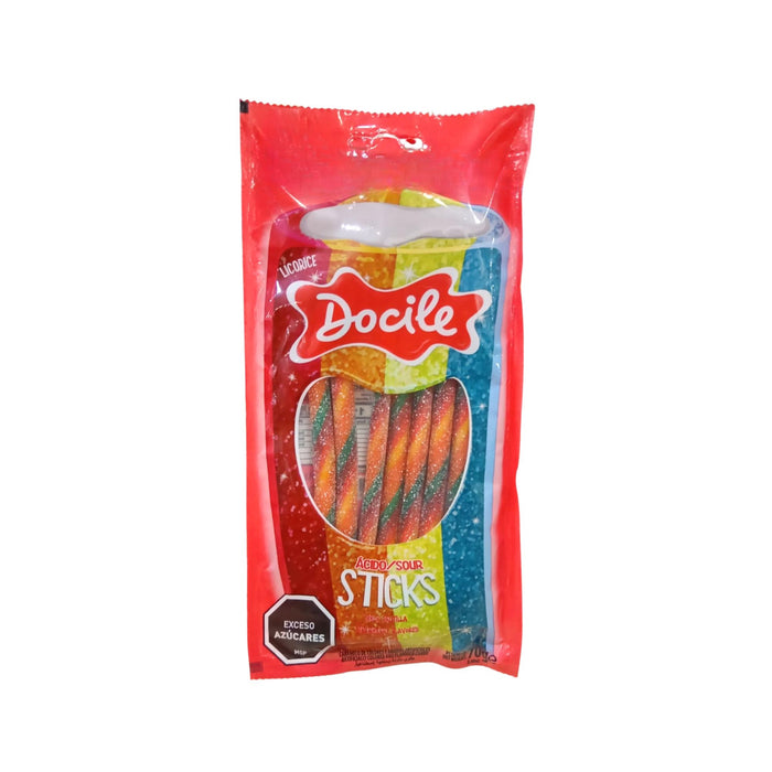 Tubitos Docile Sticks Coloridas Ácido X 70G