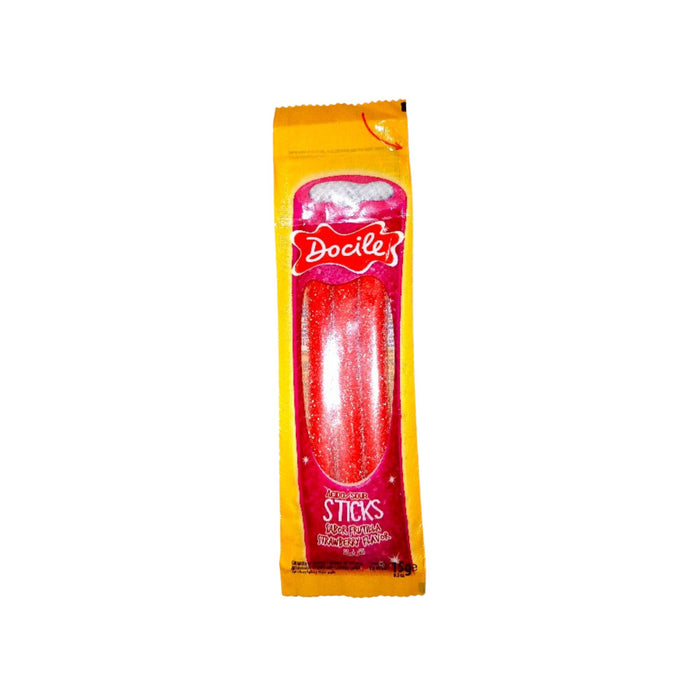 Tubitos Docile Sticks Frutilla Ácida X 15G