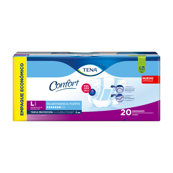 Pañal Para Adulto Tena Confort Talla L X 20 Unidades