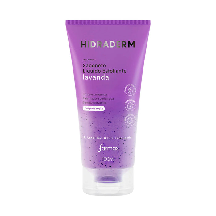Jabón Liquido Exfoliante Farmax Hidraderm Lavanda X 180Ml