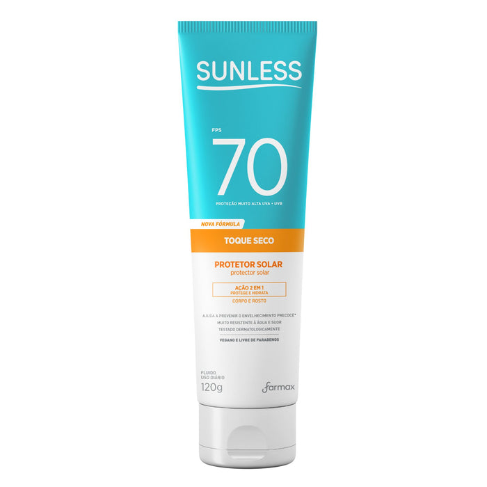 Protector Solar Farmax Sunless Fps70 Toque Seco X 120Gr