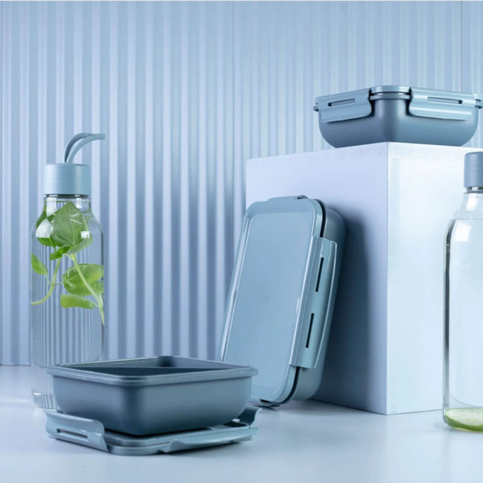 Tapper Ou Hermético Cuadrado Bicolor Azul