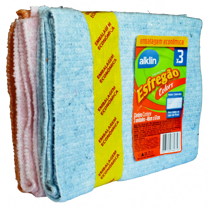 Paño De Piso Alklin Colores X 3 Unidades