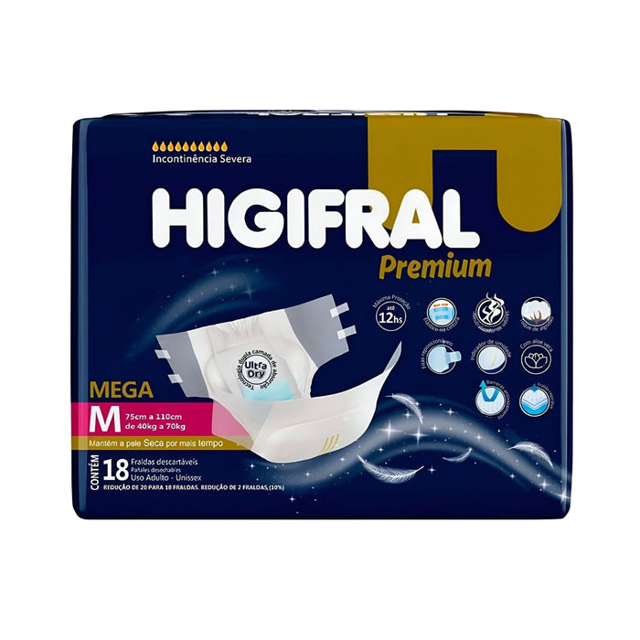 Pañal Higifral Premium Mega M Para Adulto X 18 Unidades