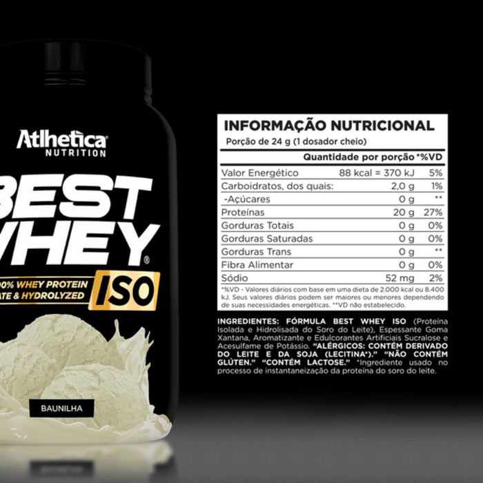 Suplemento Best Whey Iso Atlhetica Sabor Vainilla X 900G