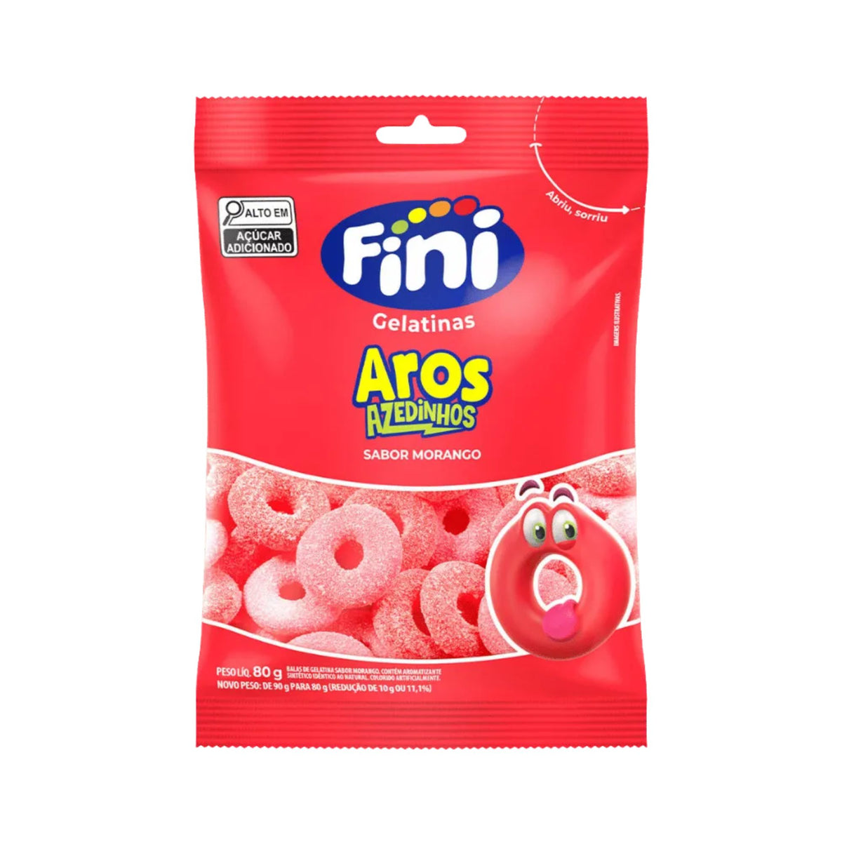 Fini Caramelo De Gelatinas Aros Sabor Morango X 80G — Amarket