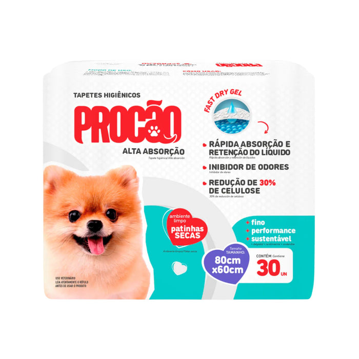 Tapetes Higiénicos Procao 80Cmx60cm X 30 Unidades