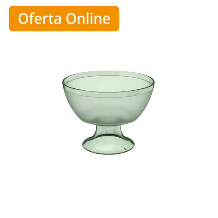 Vaso De Postre Ou Luna Cristal Verde Salvia Transparente