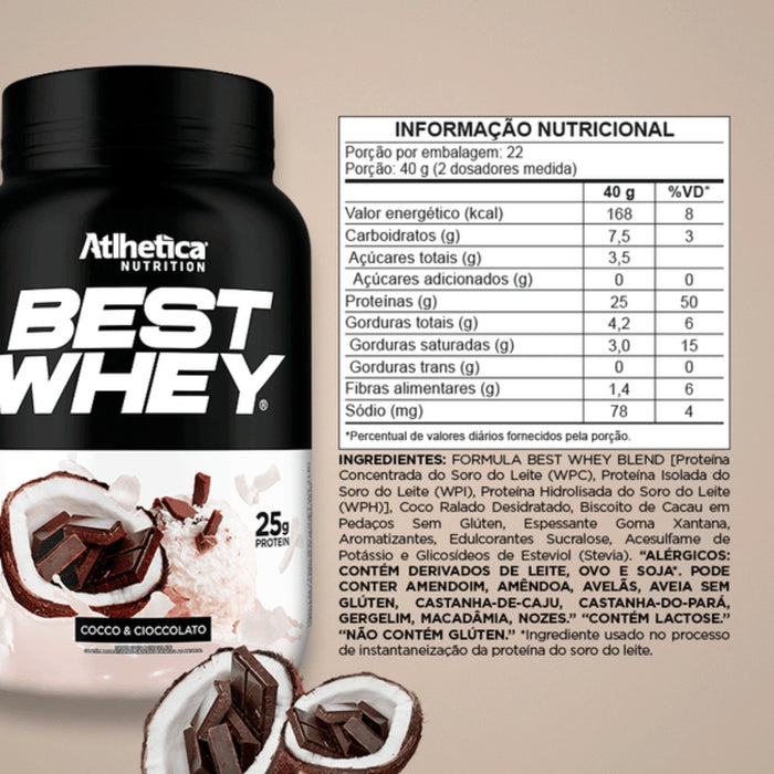 Suplemento Atlhetica Best Whey 25G Proteína Coco Y Chocolate X 900G