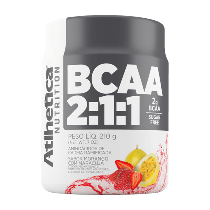 Suplemento Bcaa 2:1:1 Atlhetica Sabor Fresa Con Maracuya X 210G