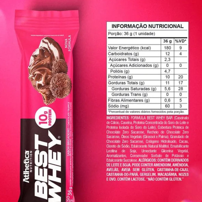 Barra De Proteína Best Whey Atlhetica Trufas Con Chocolate X 33G
