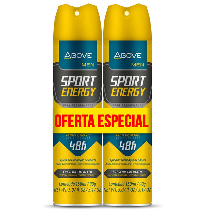 Pack Above Deo Aerosol Sport Energy 150Ml X 2 Unidades