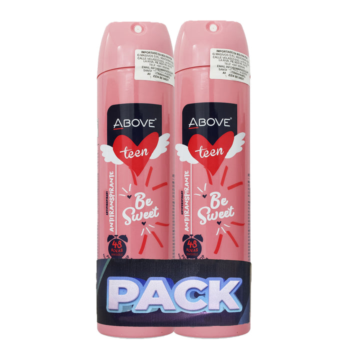 Pack Desodorante Above Teen Be Sweet 48Hr X 2 Unidades