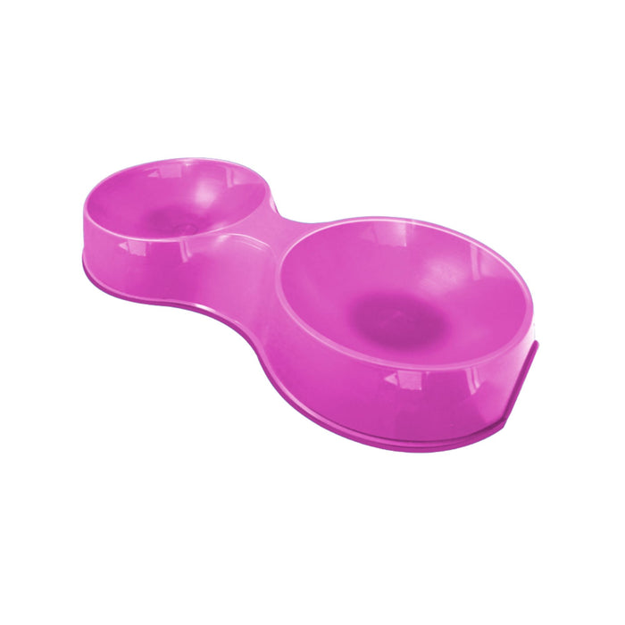 Comedero Plástico Doble Furacaopet Para Gato Rosa 190 Ml
