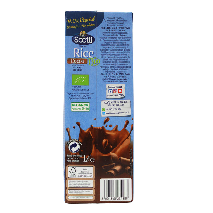 Riso Scotti Bebida De Arroz Y Cacao Sin Gluten X 1 L