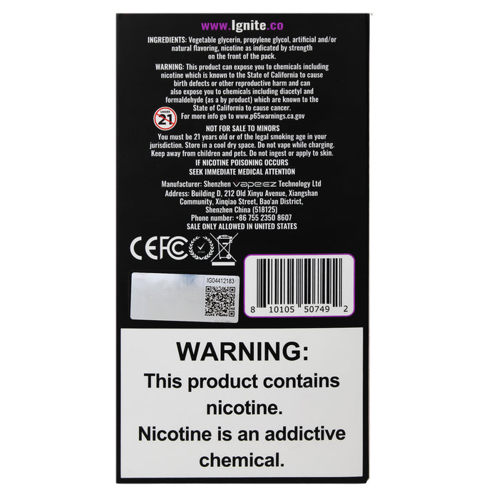Ignite Vape Grape Ice 6000 Puffs