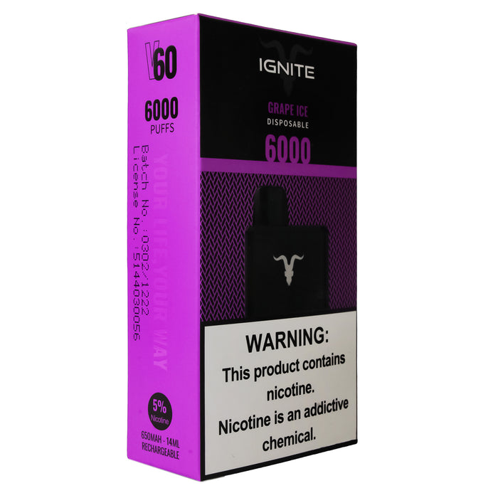 Ignite Vape Grape Ice 6000 Puffs