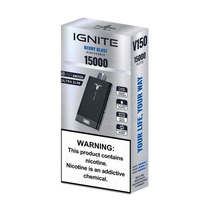 Cigarrillo Electrónico Ignite V150 Berry Blast 15000 Puffs 5% Nicotina