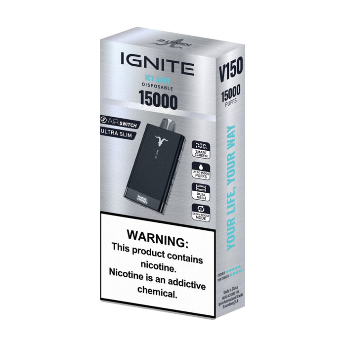 Cigarrillo Electrónico Ignite V150 Icy Mint 15000 Puffs 5% Nicotina