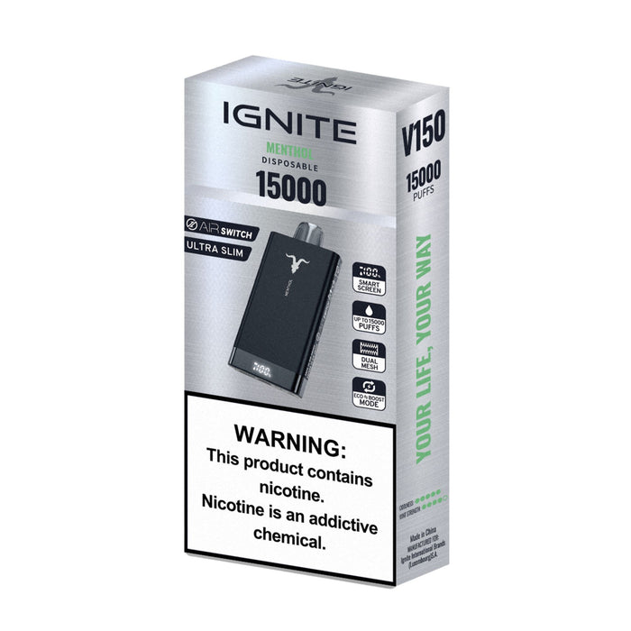 Cigarrillo Electrónico Ignite V150 Menthol 15000 Puffs 5% Nicotina