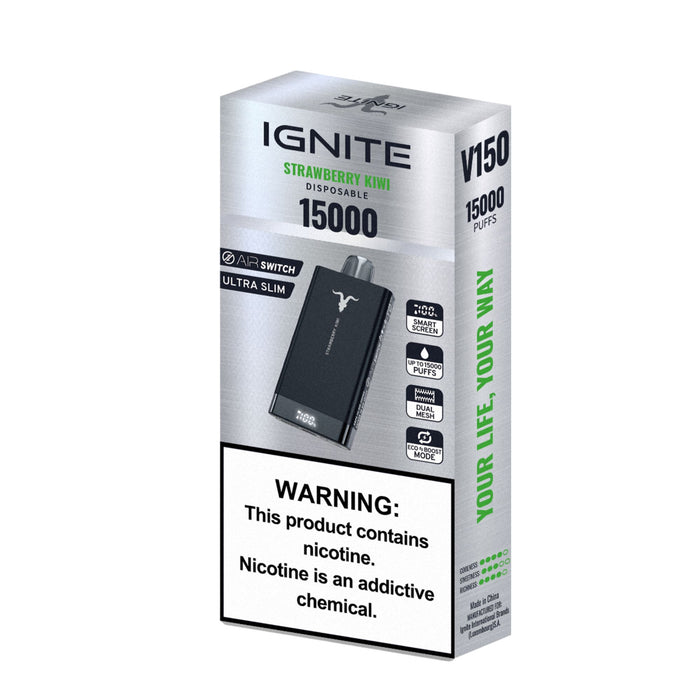 Cigarrillo Electrónico Ignite V150 Strawberry Kiwi 15000 Puffs 5% Nicotina