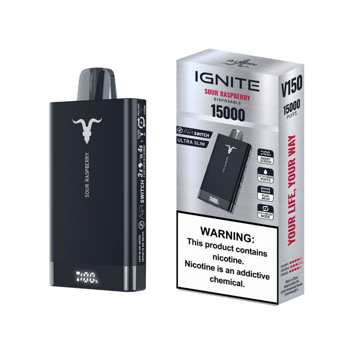 Cigarrillo Electrónico Ignite V150 Sour Raspberry 15000 Puffs 5% Nicotina