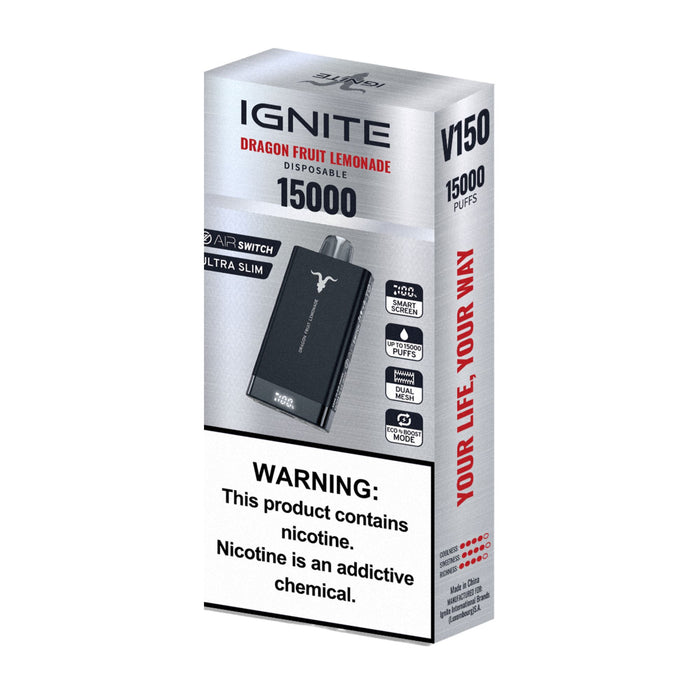 Cigarrillo Electrónico Ignite V150 Fruit Lemonade 15000 Puffs Dragon 5% Nicotina