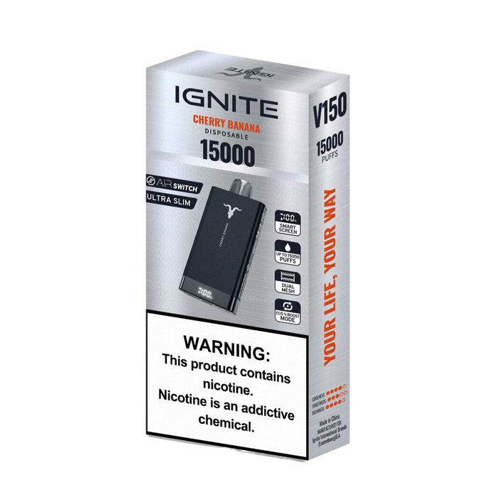 Cigarrillo Electrónico Ignite V150 Cherry Banana 15000 Puffs 5% Nicotina