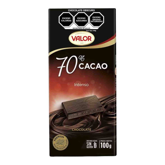 Chocolate Intenso Valor 70% Cacao X 100G