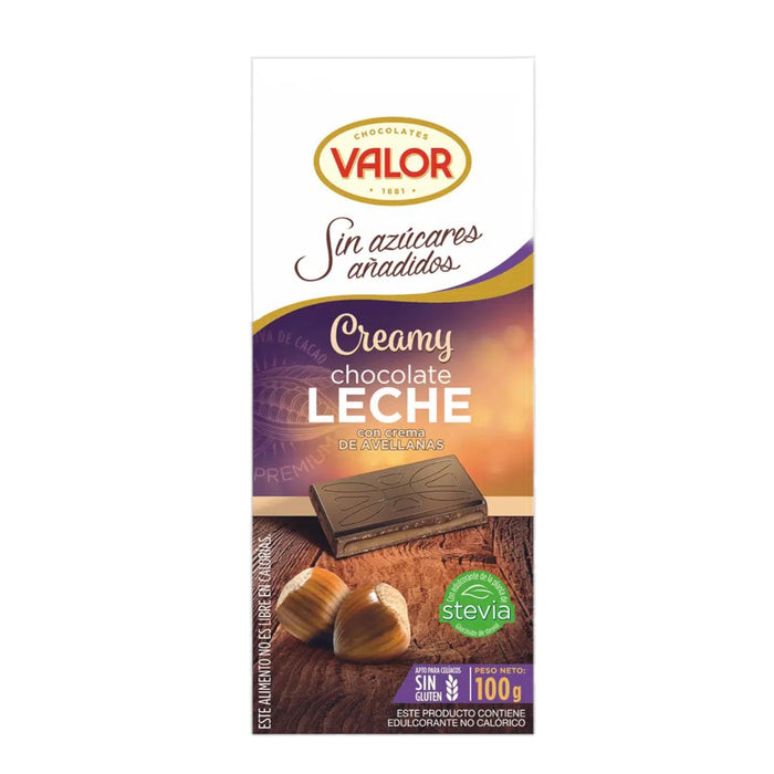 Chocolate Con Leche Valor Creamy Sin Azucar X 100G