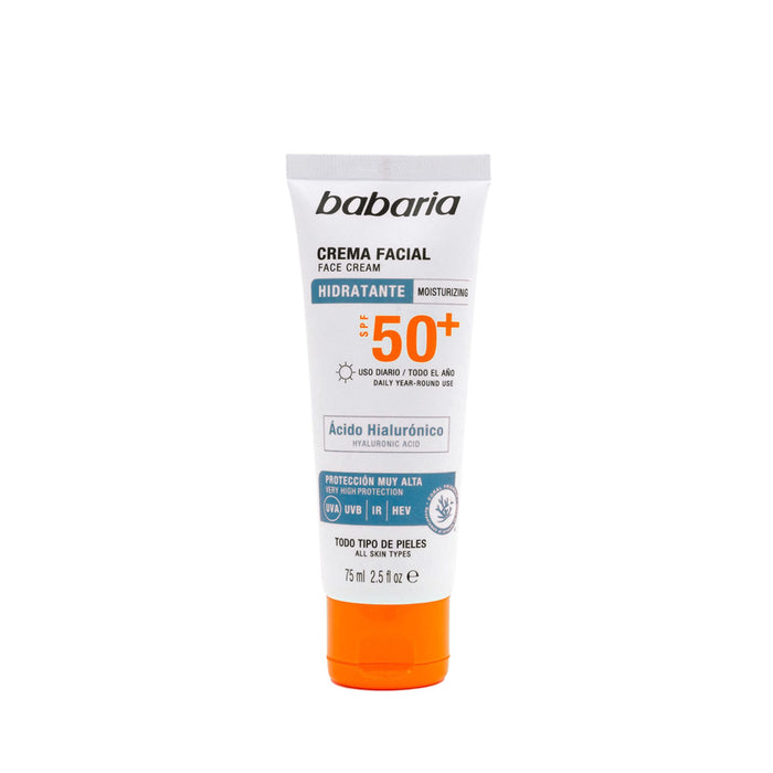 Crema Facial Babaria Ácido Hialuronico Spf50 +  X 75Ml